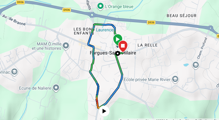 Exemple de tracé GPS de promenade